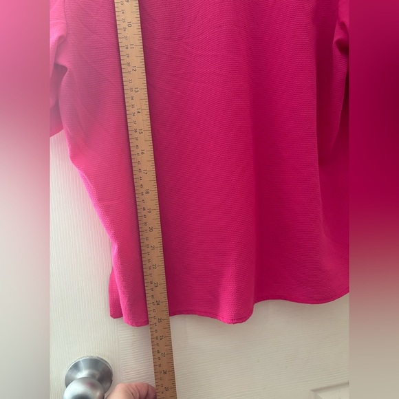 CeCe ruffle trim v-neck blouse puff short sleeve size large pink - Picture 5 of 7